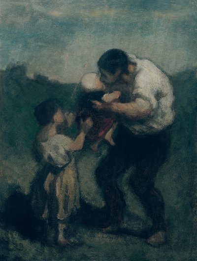 The Kiss by Honoré Daumier